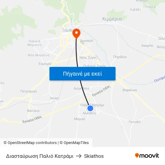 Διασταύρωση Παλιό Κατράμι to Skiathos map