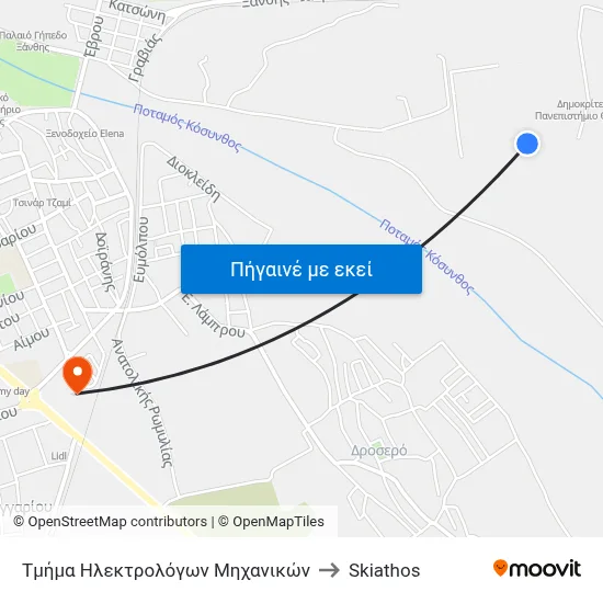 Τμήμα Ηλεκτρολόγων Μηχανικών to Skiathos map