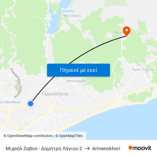 Μιχαήλ Ζαβού - Δημήτρη Λάγιου 2 to Armenokhori map