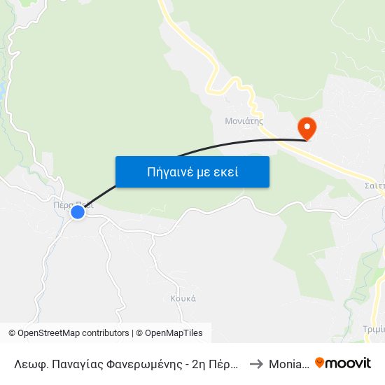 Λεωφ. Παναγίας Φανερωμένης - 2η Πέρα Πέδι 1 to Moniatis map