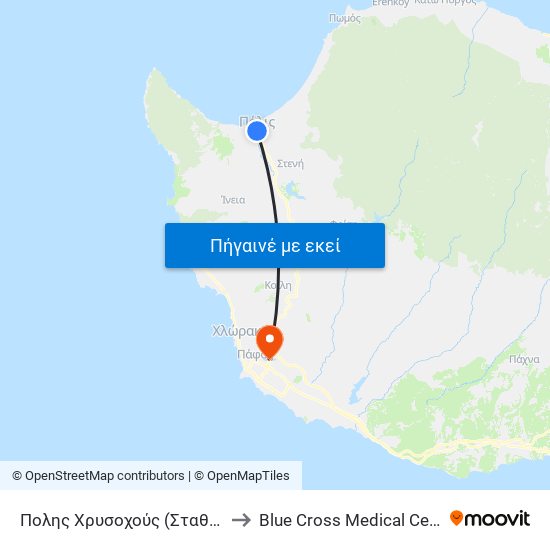 Πολης Χρυσοχούς (Σταθμός) to Blue Cross Medical Centre map