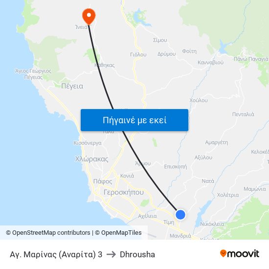 Αγ. Μαρίνας (Αναρίτα) 3 to Dhrousha map