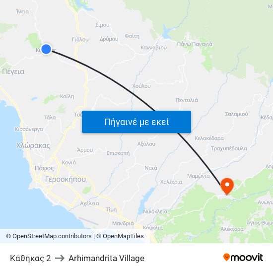 Κάθηκας 2 to Arhimandrita Village map