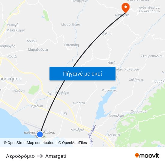 Αεροδρόμιο to Amargeti map