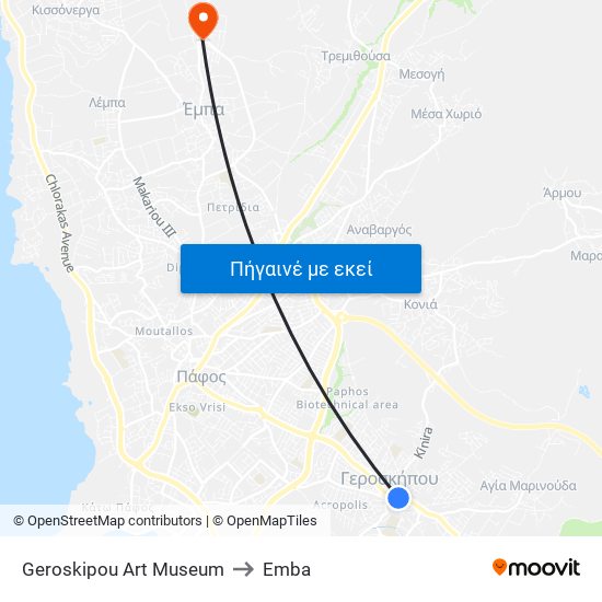 Geroskipou Art Museum to Emba map