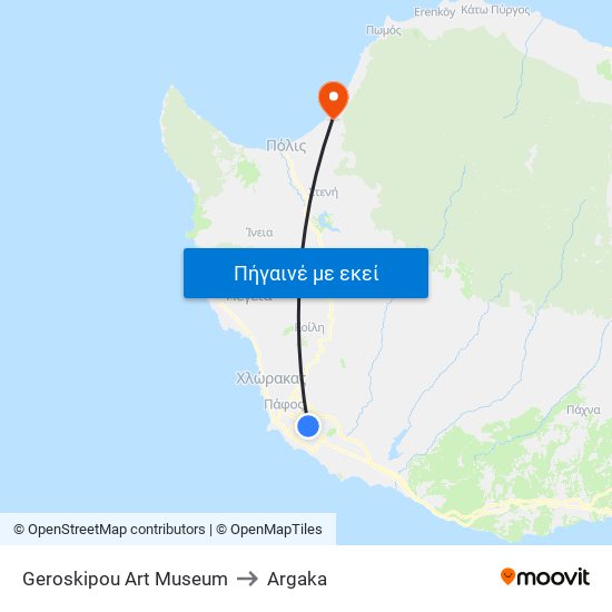 Geroskipou Art Museum to Argaka map