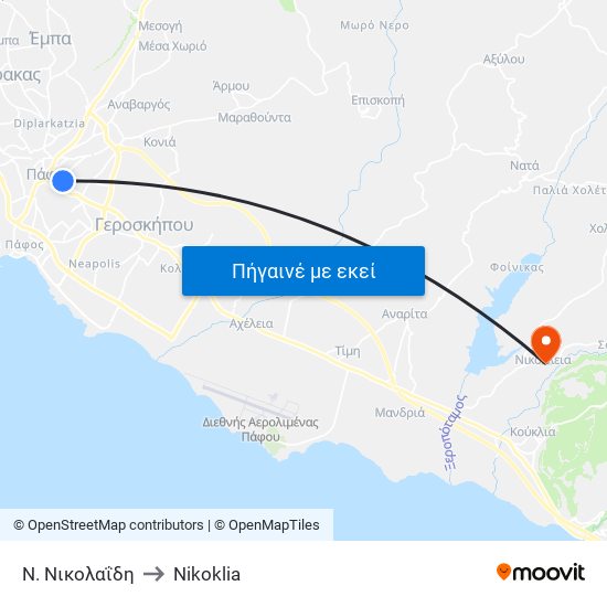 Ν. Νικολαΐδη to Nikoklia map