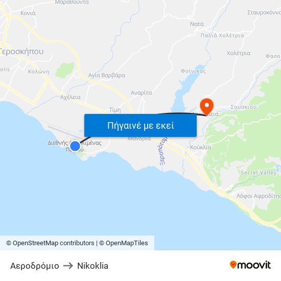 Αεροδρόμιο to Nikoklia map