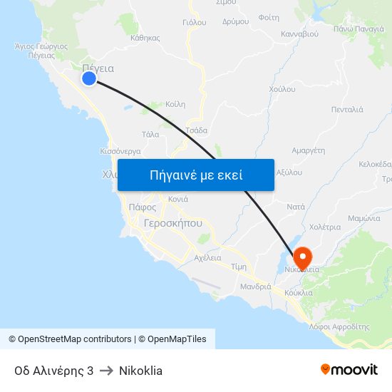 Οδ Αλινέρης 3 to Nikoklia map