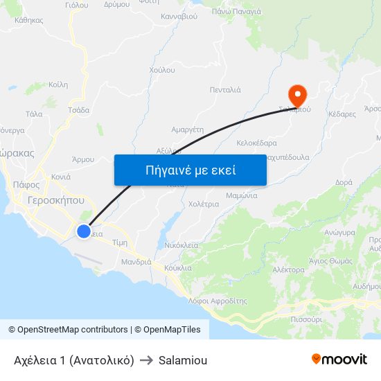 Αχέλεια 1 (Ανατολικό) to Salamiou map