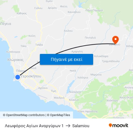 Λεωφόρος Αγίων Αναργύρων 1 to Salamiou map