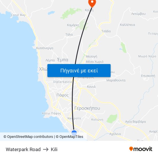 Waterpark Road to Kili map