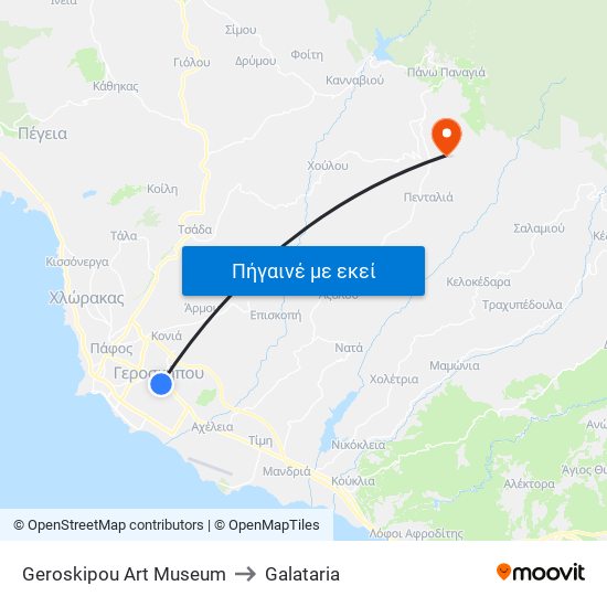 Geroskipou Art Museum to Galataria map
