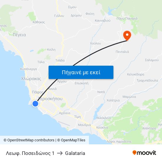 Λεωφ. Ποσειδώνος 1 to Galataria map