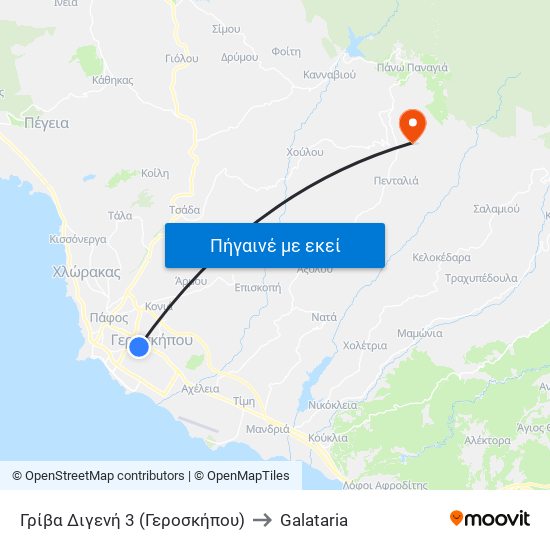 Γρίβα Διγενή 3 (Γεροσκήπου) to Galataria map