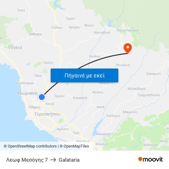 Λεωφ Μεσόγης 7 to Galataria map