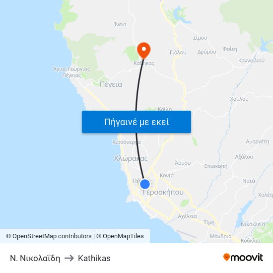 Ν. Νικολαΐδη to Kathikas map