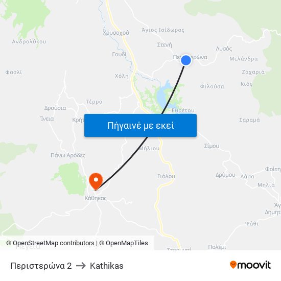 Περιστερώνα 2 to Kathikas map