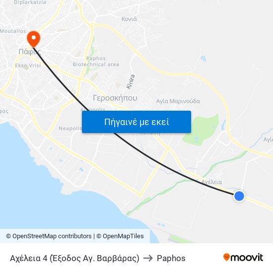 Αχέλεια 4 (Έξοδος Αγ. Βαρβάρας) to Paphos map