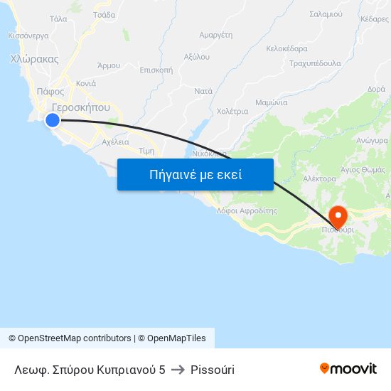 Λεωφ. Σπύρου Κυπριανού 5 to Pissoúri map