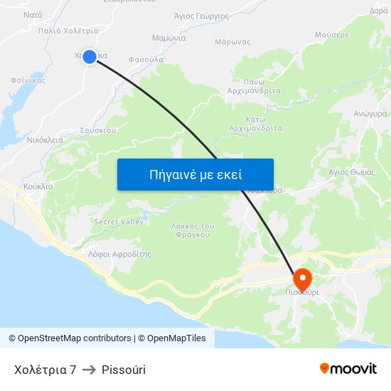 Χολέτρια 7 to Pissoúri map