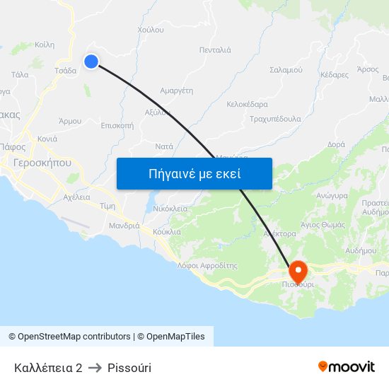 Καλλέπεια 2 to Pissoúri map