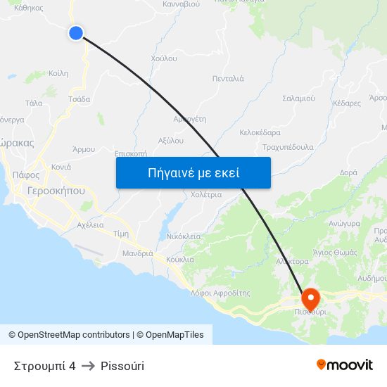 Στρουμπί 4 to Pissoúri map