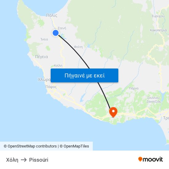 Χόλη to Pissoúri map