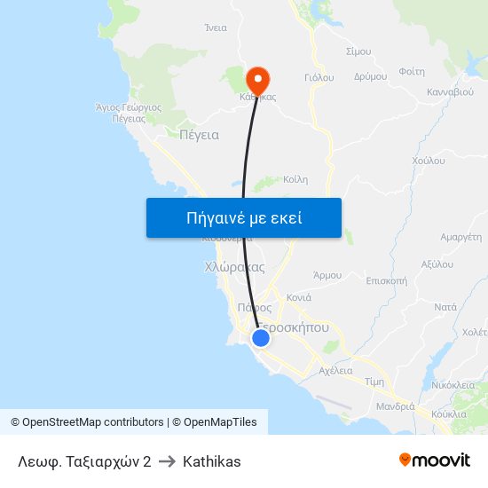 Λεωφ. Ταξιαρχών 2 to Kathikas map