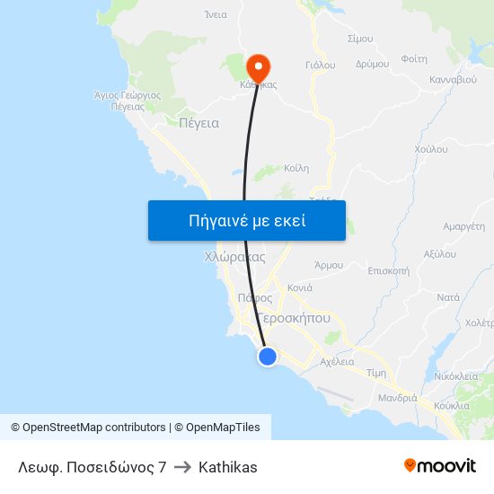 Λεωφ. Ποσειδώνος 7 to Kathikas map