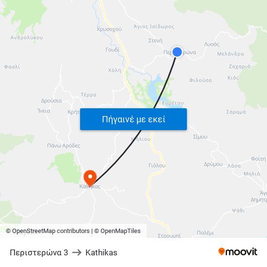 Περιστερώνα 3 to Kathikas map