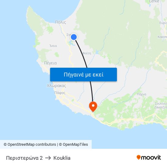 Περιστερώνα 2 to Kouklia map