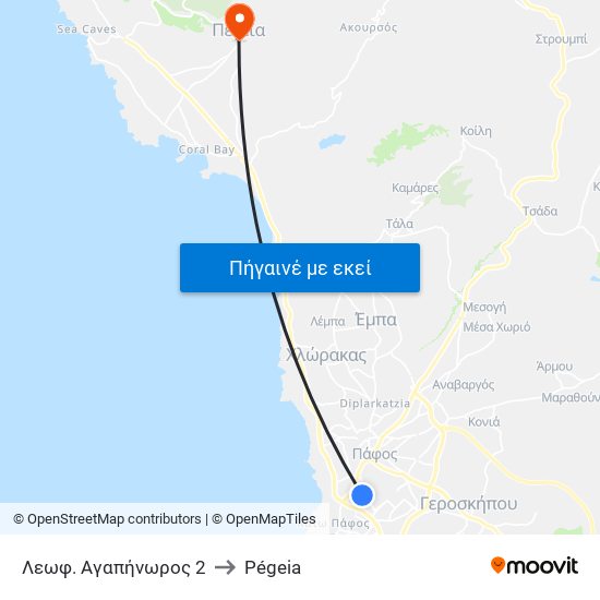 Λεωφ. Αγαπήνωρος 2 to Pégeia map