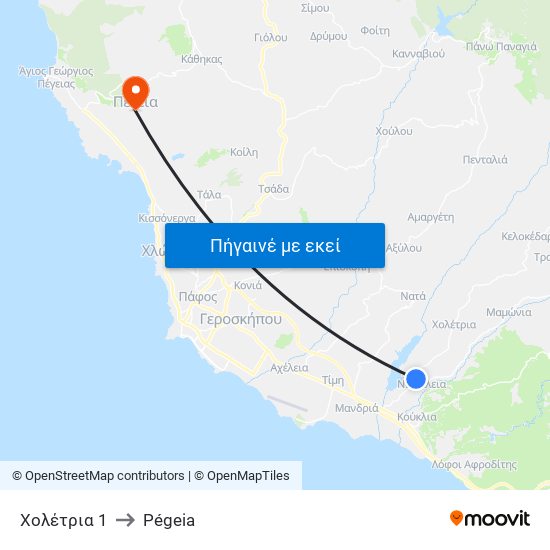 Χολέτρια 1 to Pégeia map