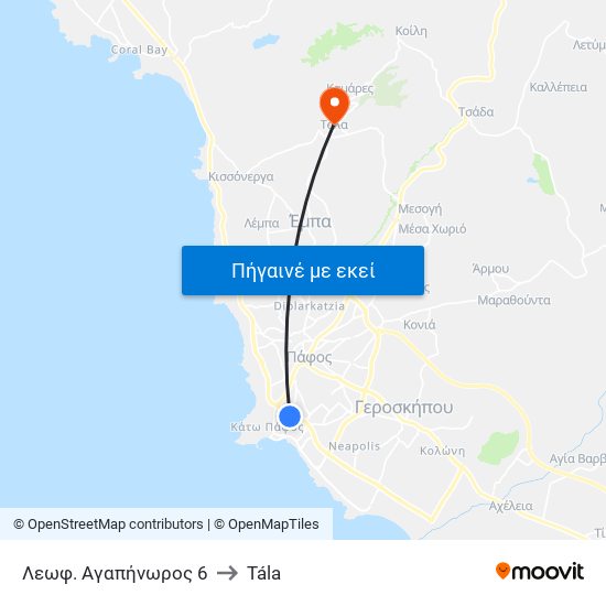 Λεωφ. Αγαπήνωρος 6 to Tála map