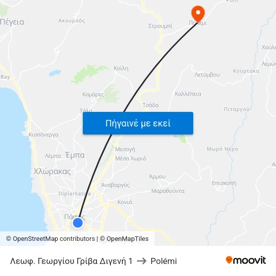 Λεωφ. Γεωργίου Γρίβα Διγενή 1 to Polémi map