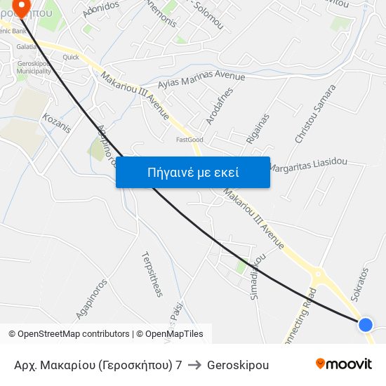 Αρχ. Μακαρίου (Γεροσκήπου) 7 to Geroskipou map