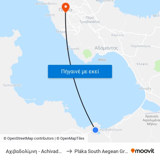 Αχιβαδολίμνη - Achivadolimni to Pláka South Aegean Greece map