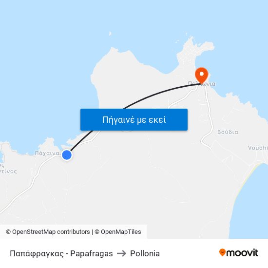 Παπάφραγκας - Papafragas to Pollonia map