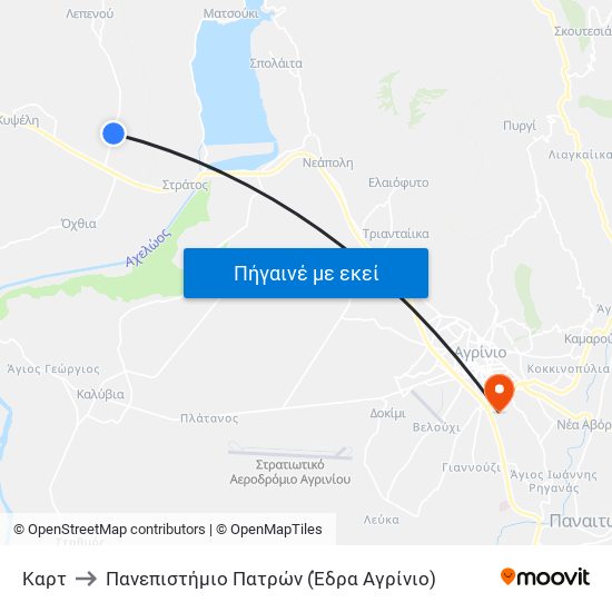 Καρτ to Πανεπιστήμιο Πατρών (Έδρα Αγρίνιο) map