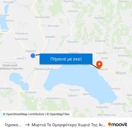 Γηροκομείο to Μυρτιά Το Ομορφότερο Χωριό Της Αιτωλ / νίας map