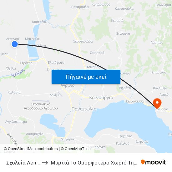 Σχολεία Λεπενούς to Μυρτιά Το Ομορφότερο Χωριό Της Αιτωλ / νίας map