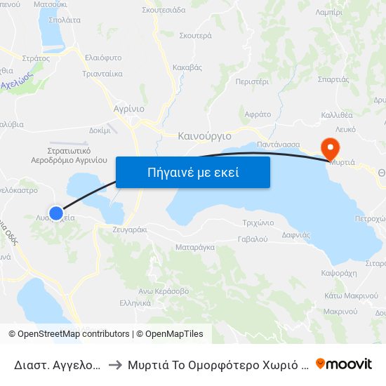 Διαστ. Αγγελοκάστρου to Μυρτιά Το Ομορφότερο Χωριό Της Αιτωλ / νίας map