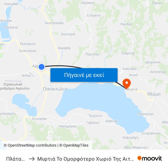 Πλάτανος to Μυρτιά Το Ομορφότερο Χωριό Της Αιτωλ / νίας map