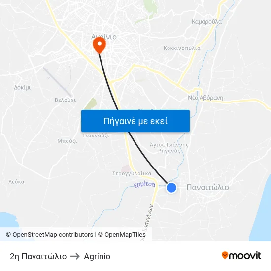 2η Παναιτώλιο to Agrínio map