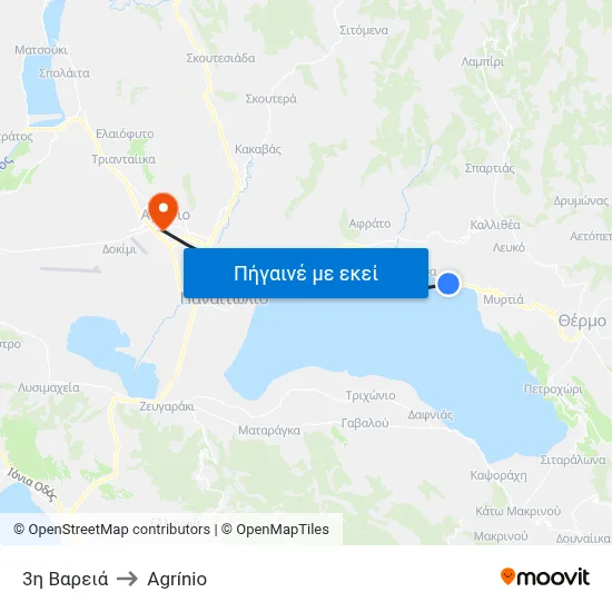 3η Βαρειά to Agrínio map