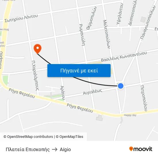 Πλατεία Επισκοπής to Aígio map