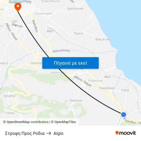 Στροφη Προς Ροδια to Aígio map