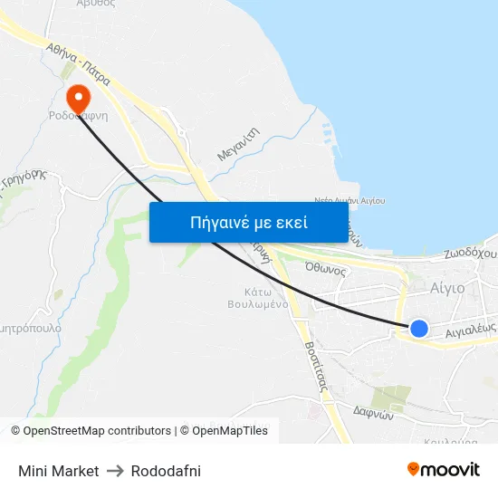 Mini Market to Rododafni map
