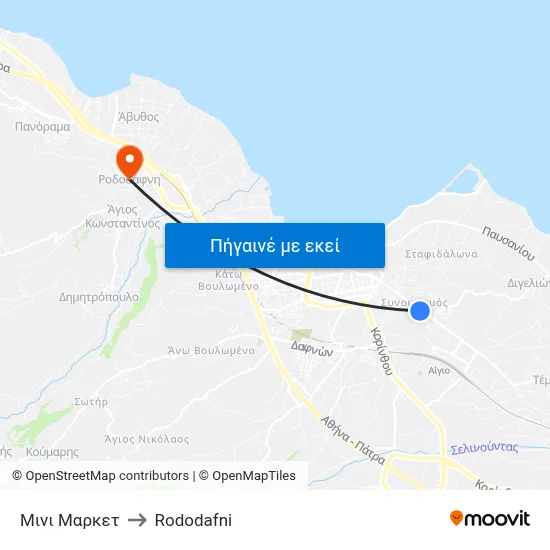 Μινι Μαρκετ to Rododafni map